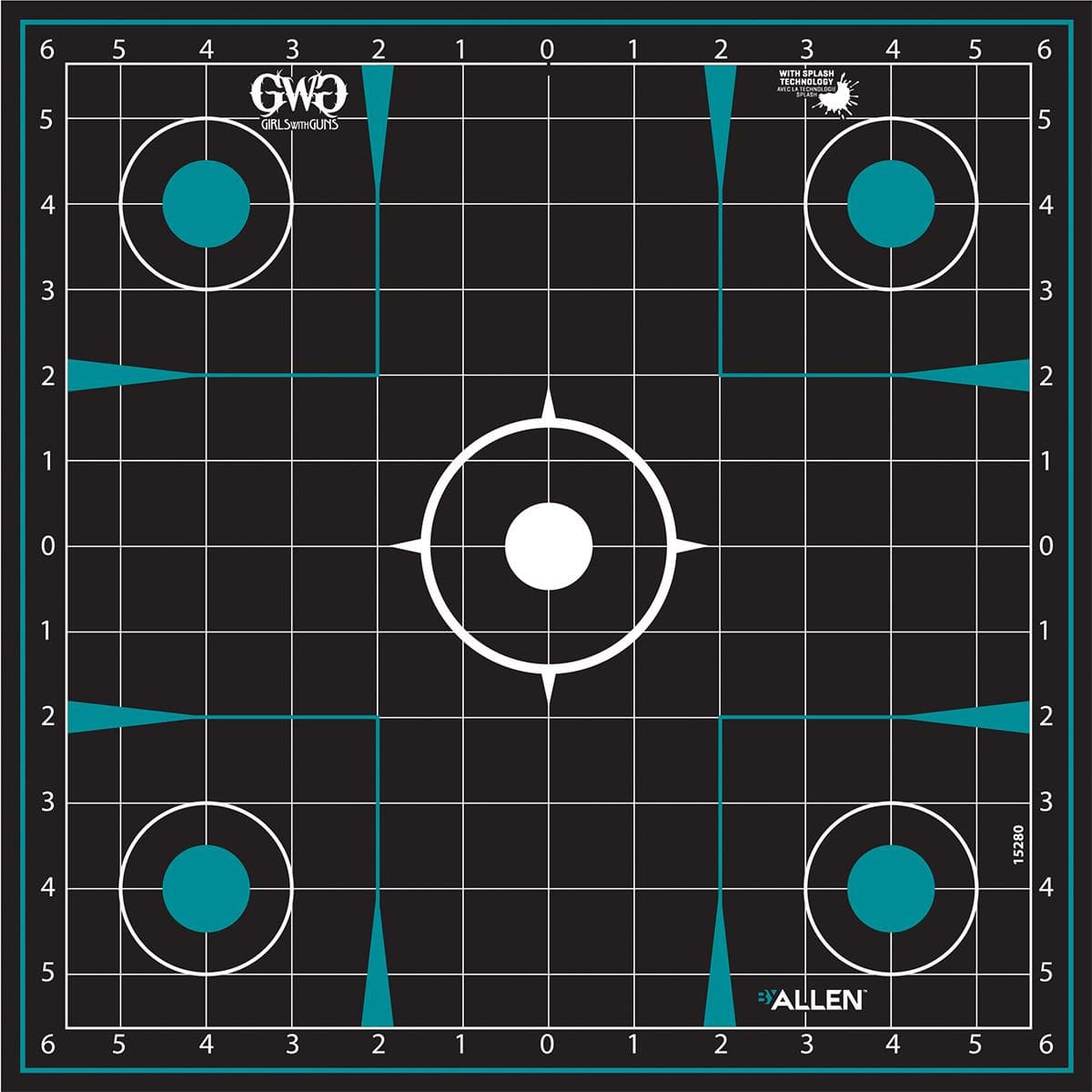 Allen Girls with Guns Splash Adhesive Sight Grid Targets 12x12 - 5/ct