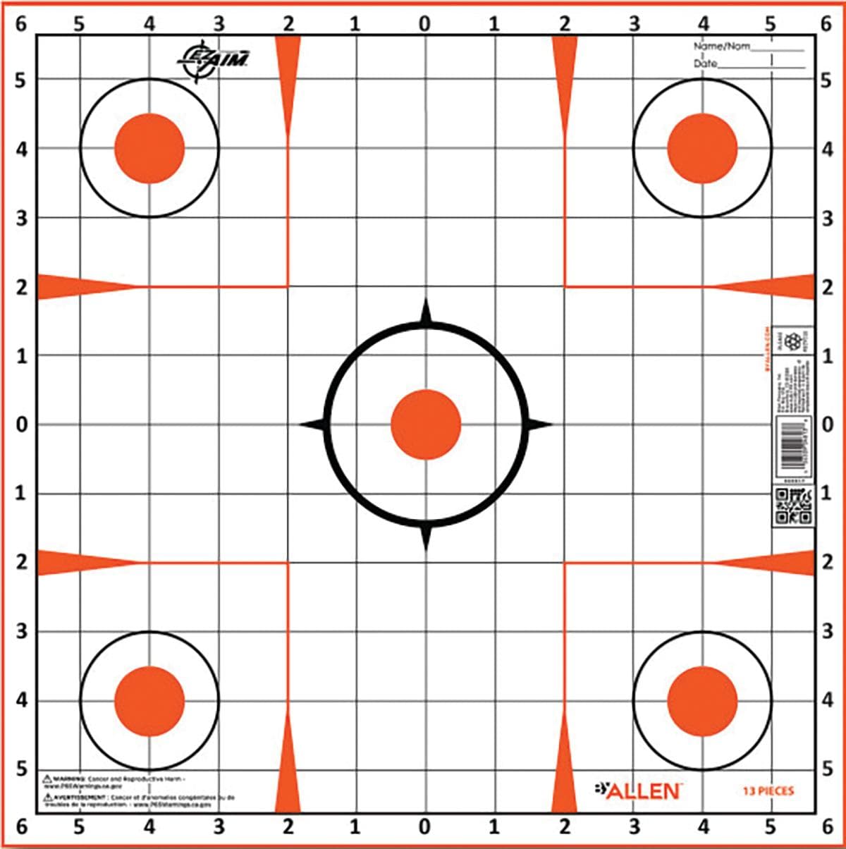 Allen EZ AIM Paper Targets Sight-In Grid 12x12 -12/ct