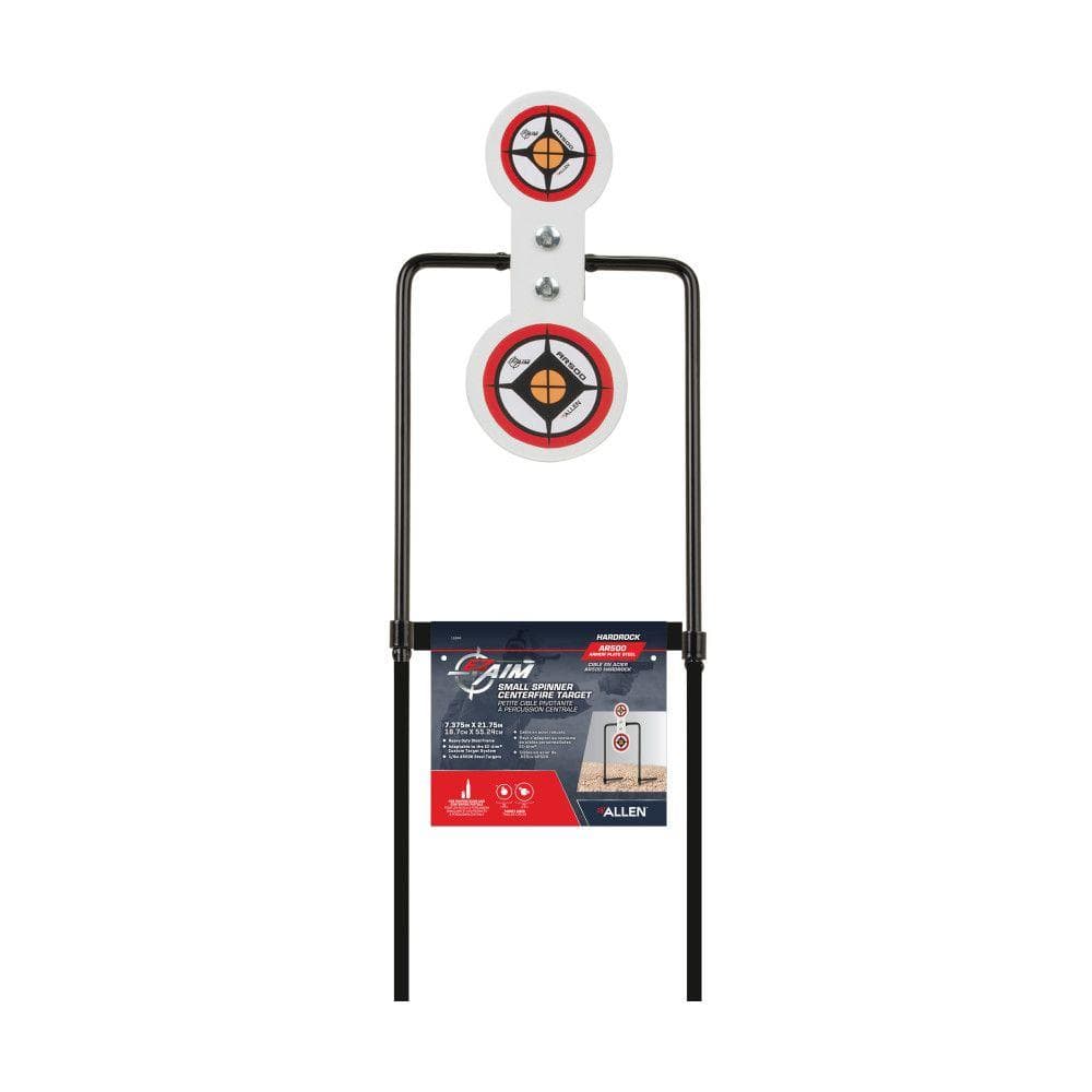 Allen EZ-Aim Hardrock AR500 Round Spinner Targets & Stand for Rimfire Rounds & Centerfire Pistols 7.375"W x 21.75"H White/Red/Black