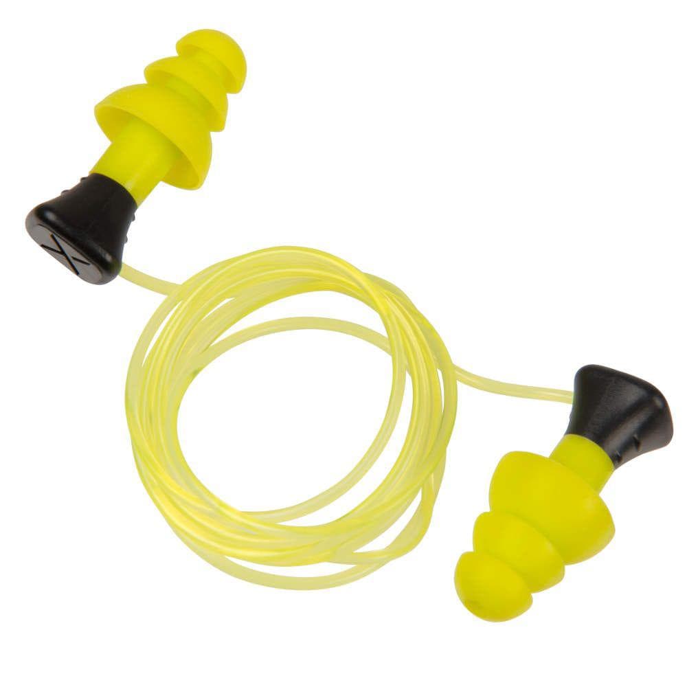 Allen ULTRX Tethered Silicone Passive Ear Plugs 26dB Yellow 3 Pairs