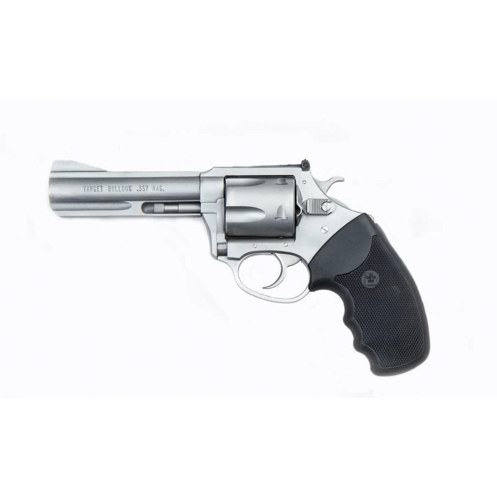 Charter Arms .357 Mag Pug Handgun .357 Mag 5rd Capacity 4.2" Barrel Silver with Full Size Black Grip