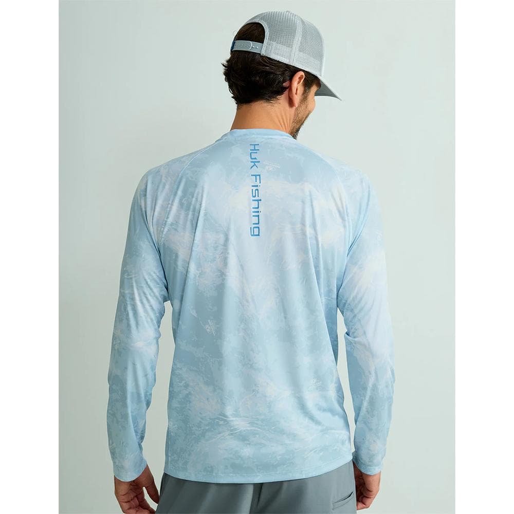 Huk Mossy Oak Pursuit Performance Long Sleeve Crew Shirt MO Stormwater Bonefish XL