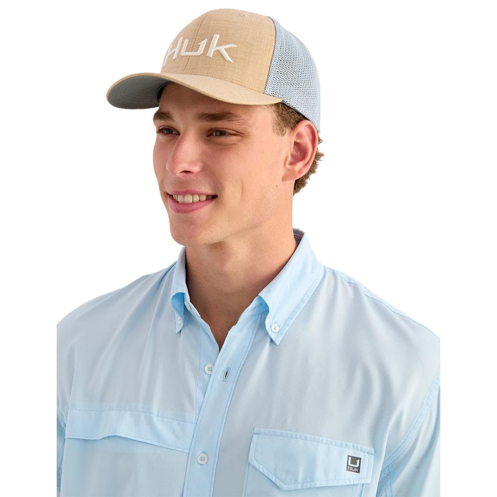 Huk Tide Point Short Sleeve Button Down Shirt Coastal Drift S