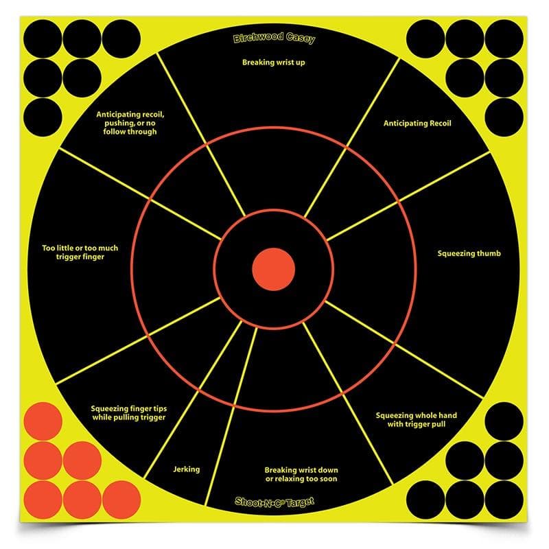 Birchwood Casey Shoot-N-C 12 inch Handgun Trainer Target - 5 targets