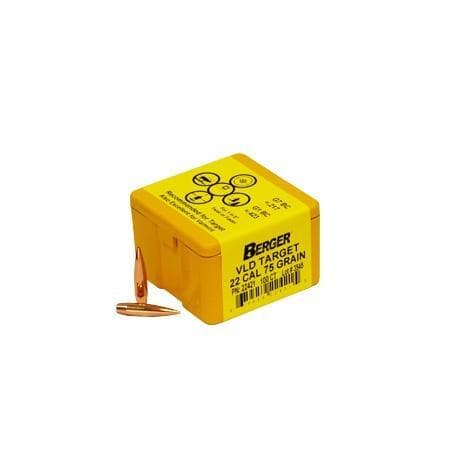 Berger VLD Target Bullets .22 cal .224" 75 gr HPBT 100/ct
