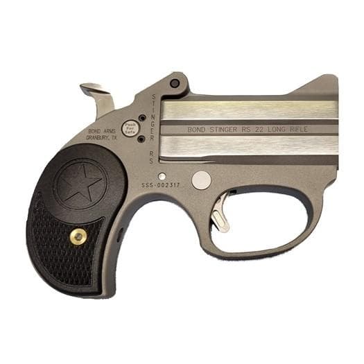 Bond Arms Stinger RS Handgun 22LR 2/rd 3" Barrel Silver with Black Grips
