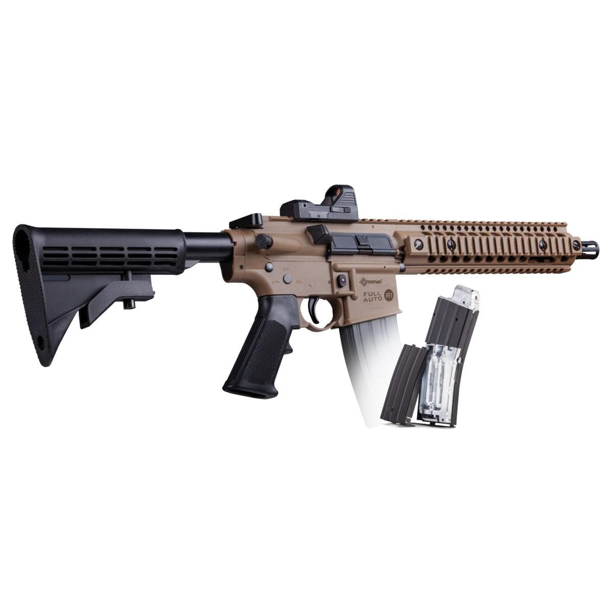 Crosman Full Auto R1 BB Airgun Co2 Powered Dark Earth with Red Dot
