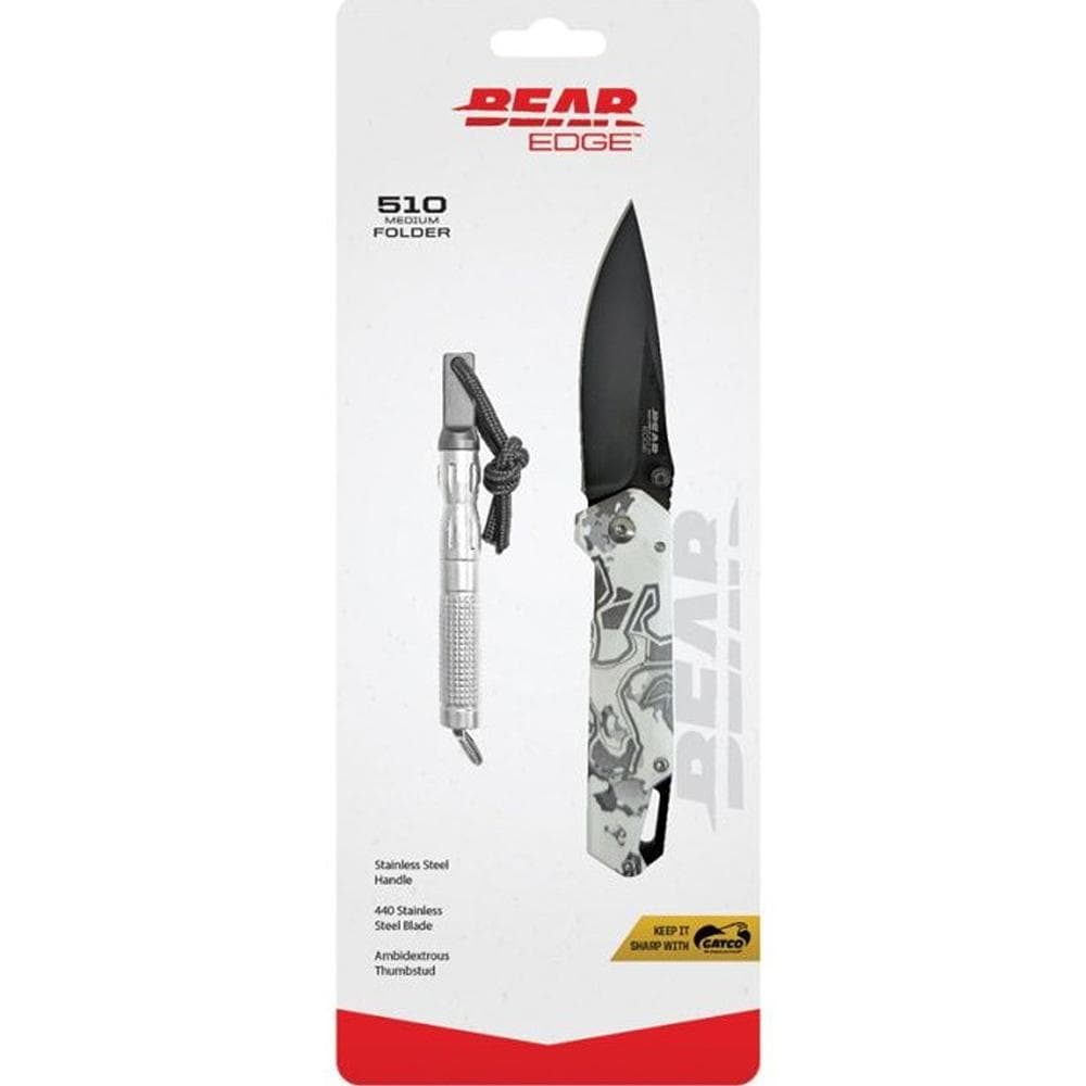 Bear & Son Edge Folding Knife 3" Drop Point Blade Truetimber White Viper