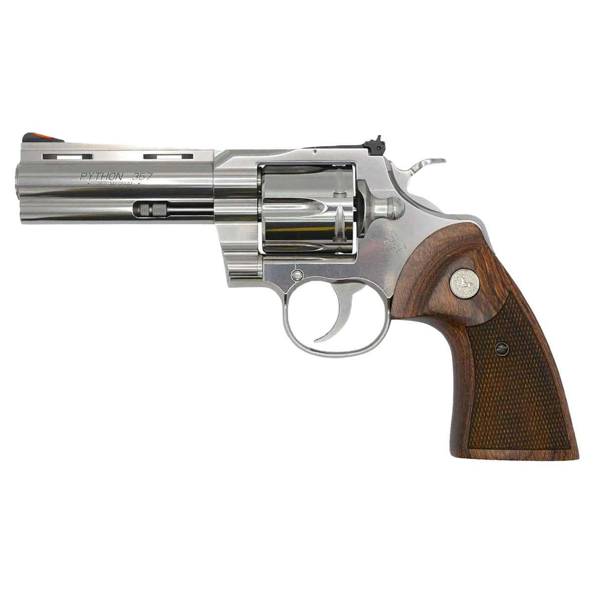 Colt Python Handgun .357 Mag 6rd Capacity 5" Barrel Stainless Finish Walnut Target Wood Grips CA Compliant