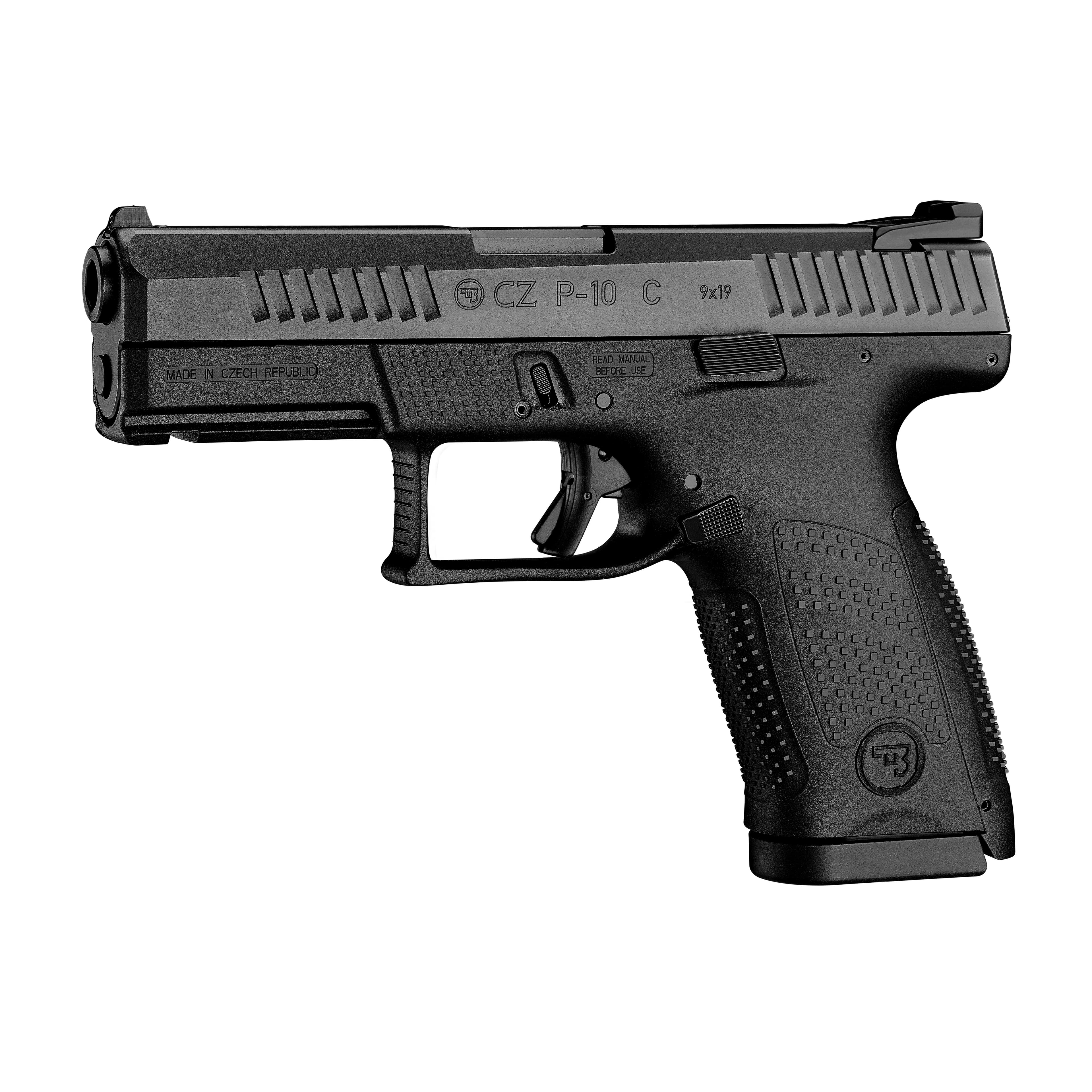 CZ P-10C Handgun 9mm Luger 15rd Magazines 4.02" Barrel Fixed Sights Black 3 Back Straps