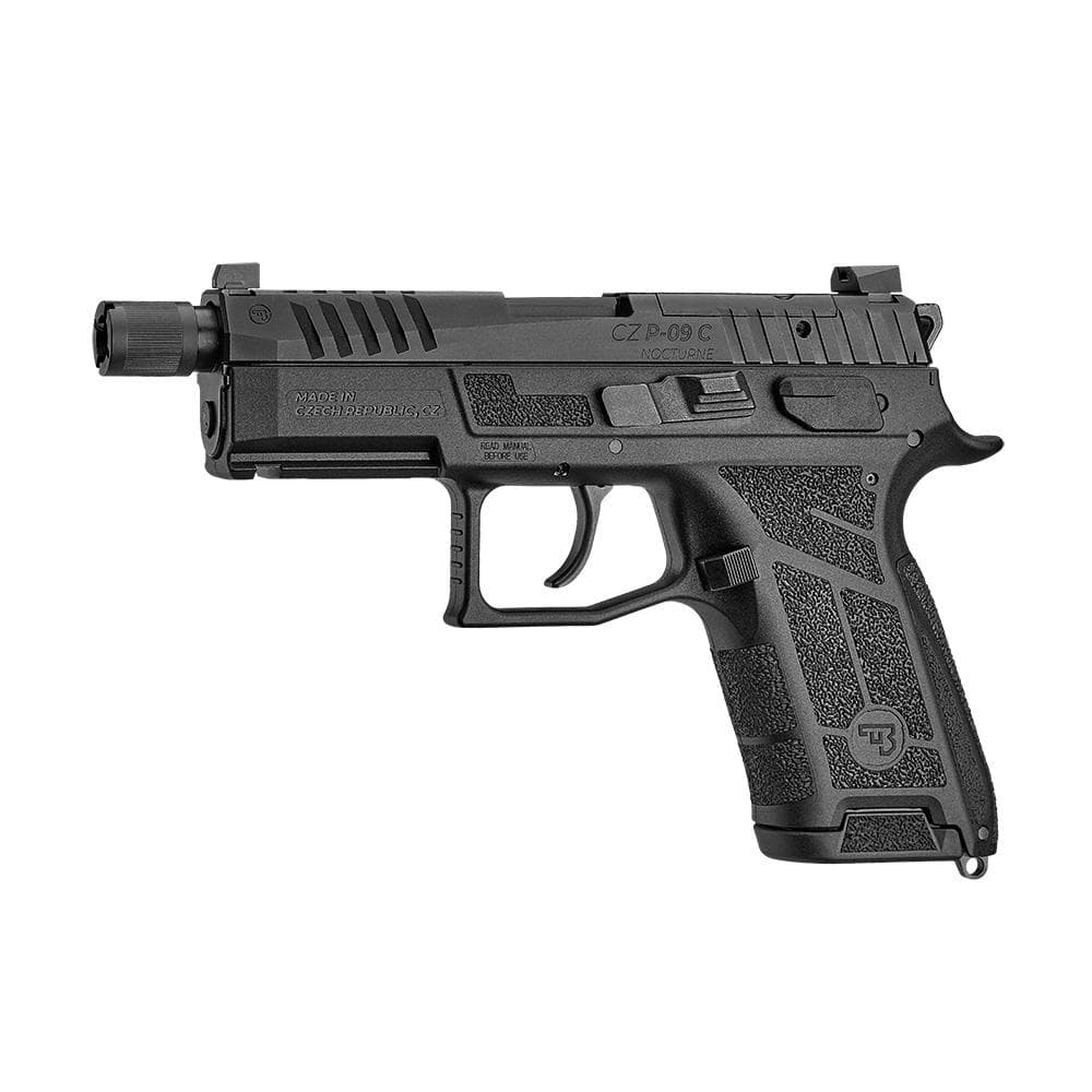 CZ P-09 F Nocturne Suppressor Ready OR Handgun 9mm Luger 21rd Magazines(2) 4.5" Threaded Barrel Fixed Sights Black