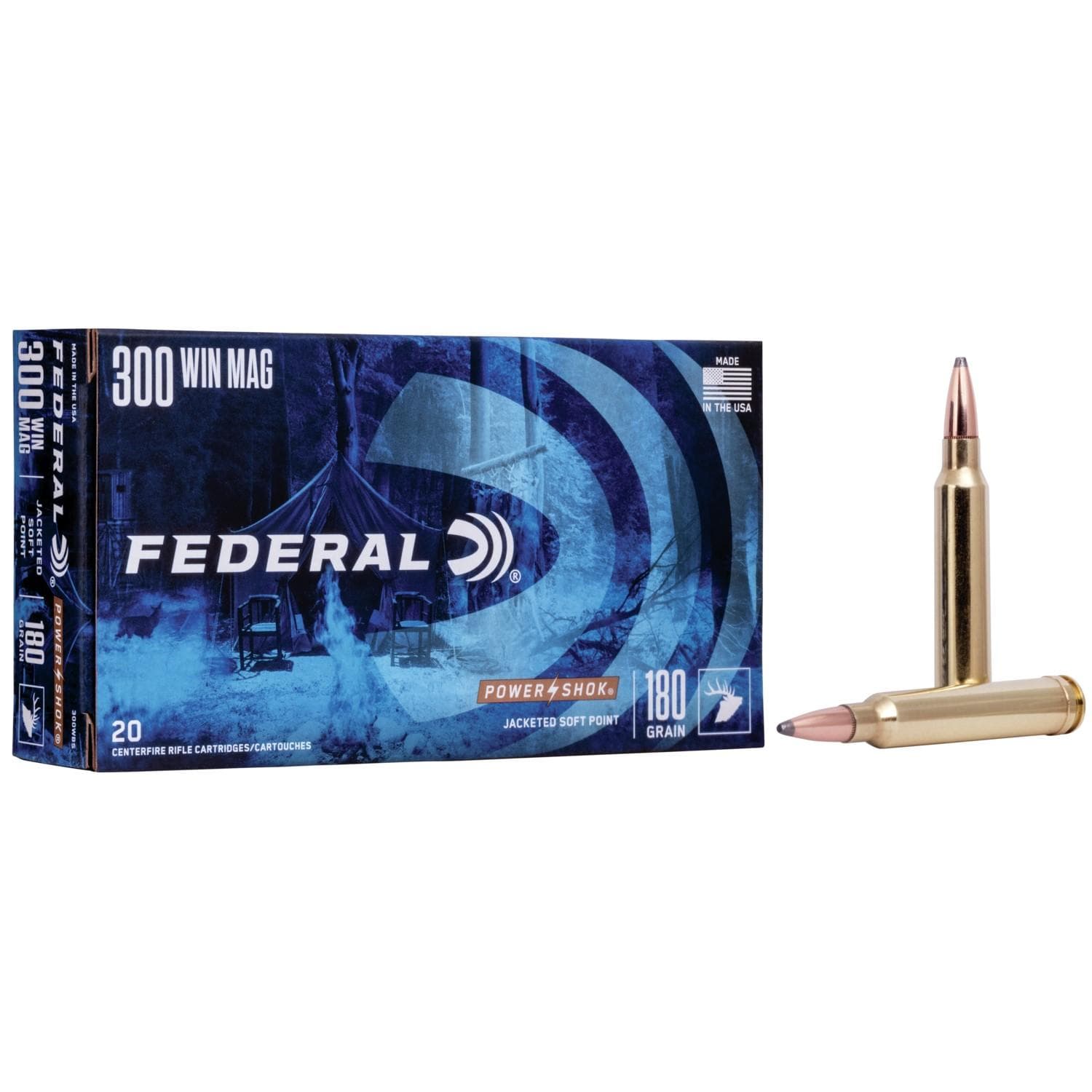 Federal Power-Shok Rifle Ammunition .300 Win Mag 150 gr SP 3150 fps - 20/ct