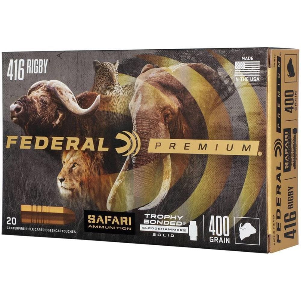 Federal Premium Cape-Shok Rifle Ammunition .416 Rigby 400 gr TBSS 2370 fps - 20/ct