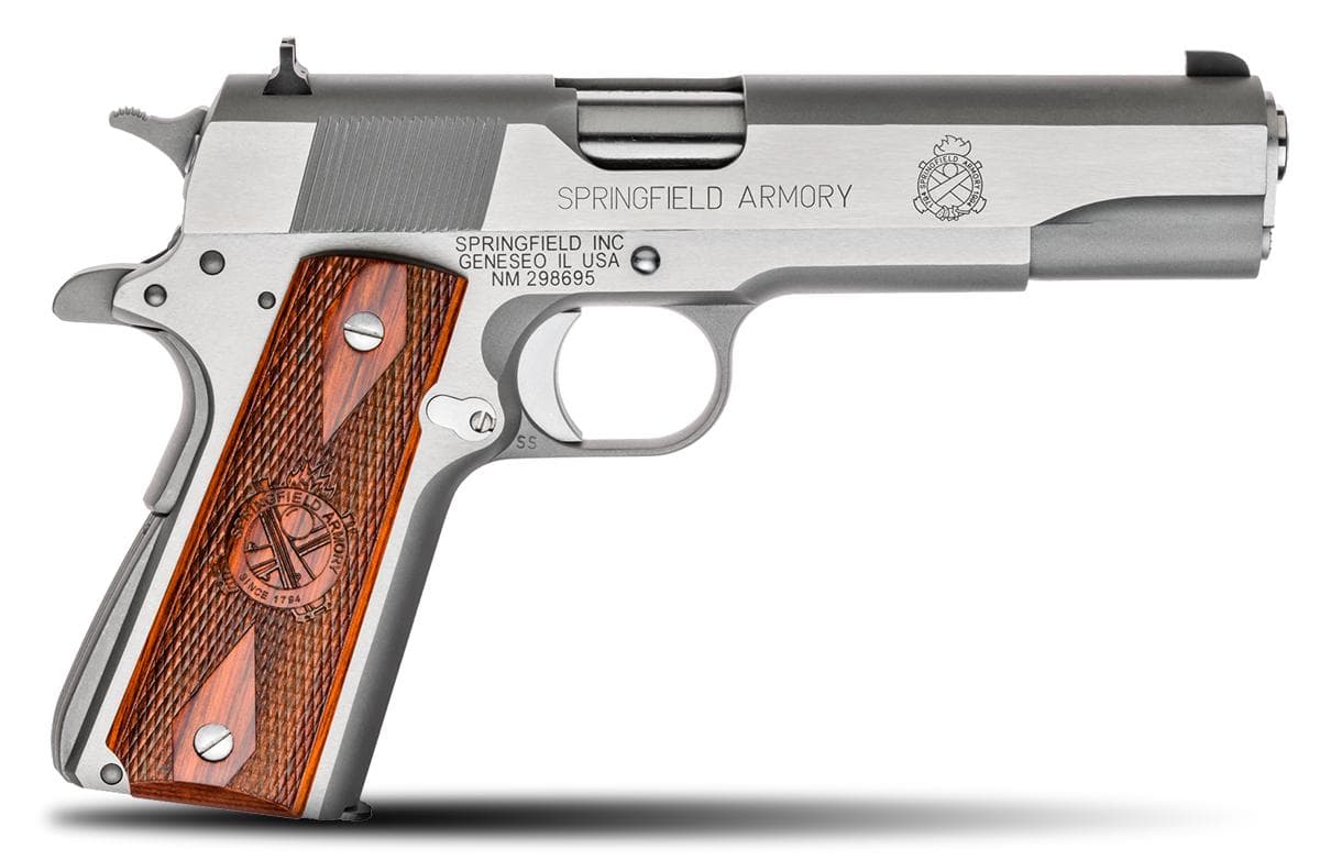 Springfield Mil Spec 1911 Handgun .45 Auto 7rd Magazine(2) 5" Barrel Stainless Steel CA Compliant