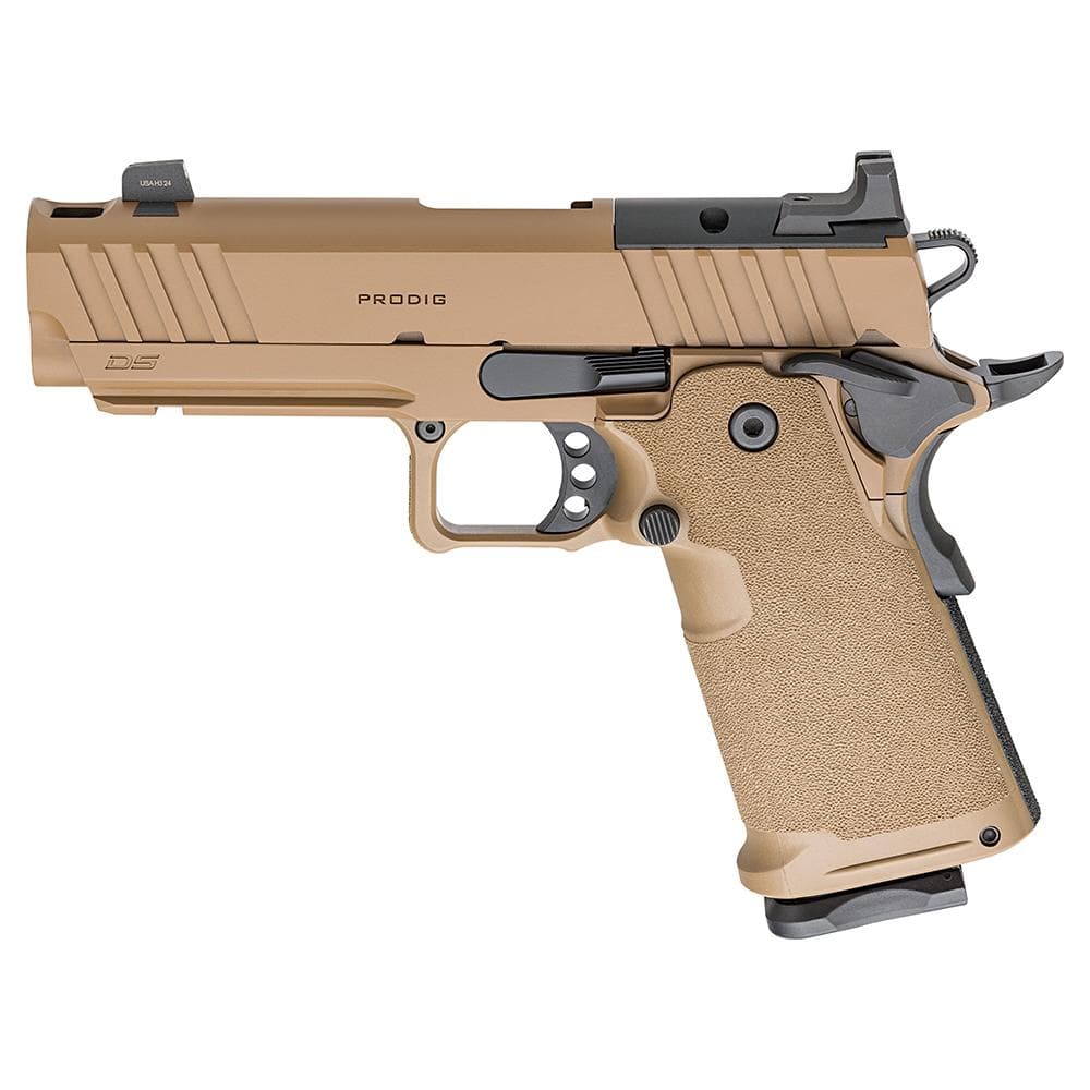 Springfield 1911 DS Prodigy Comp LC Handgun 9mm Luger 10rd Magazines(2) 4.25" Barrel Coyote Brown Optic Ready