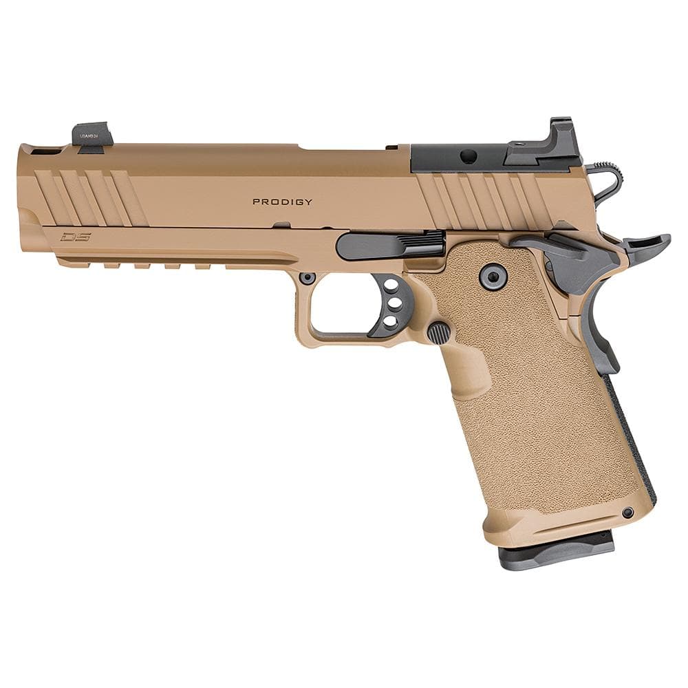 Springfield 1911 DS Prodigy Comp LC Handgun 9mm Luger 10rd Magazines(2) 5" Barrel Coyote Brown Optic Ready