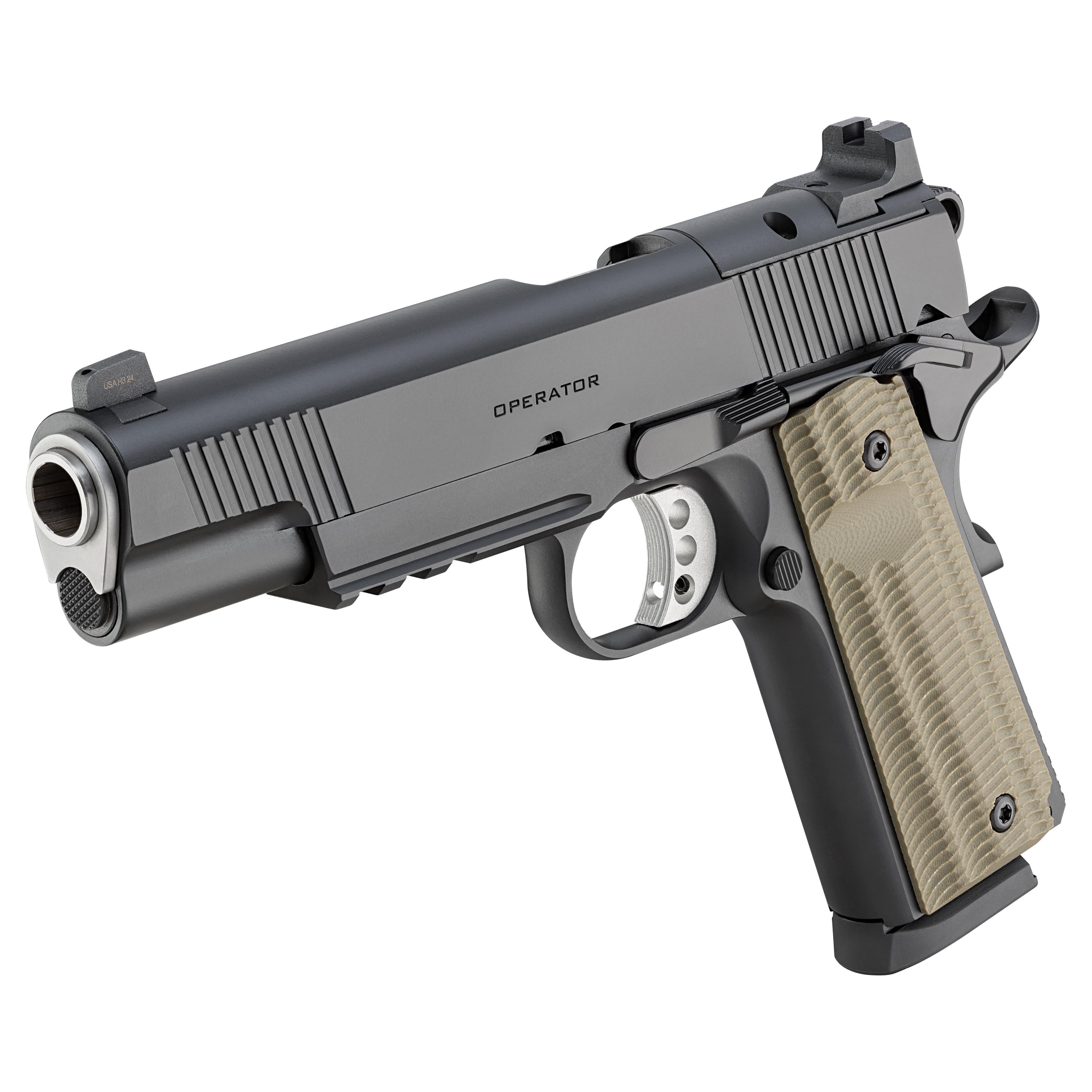 Springfield 1911 Operator AOS Handgun .45 ACP 8rd Magazine(2) 5'' Barrel Black Frame VZ Grips