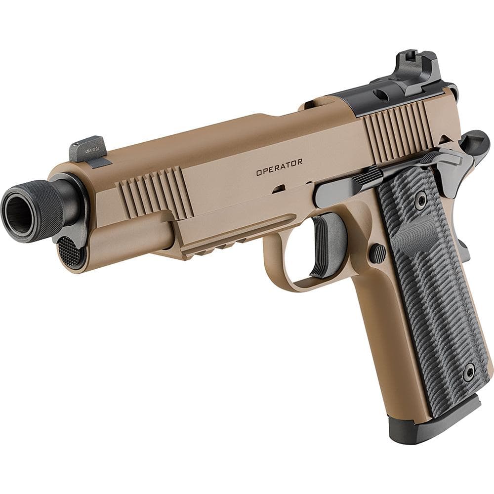 Springfield Armory 1911 Operator AOS Handgun .45 Auto 8rd Magazine(2) 5.75" Threaded Barrel Coyote Cerakote