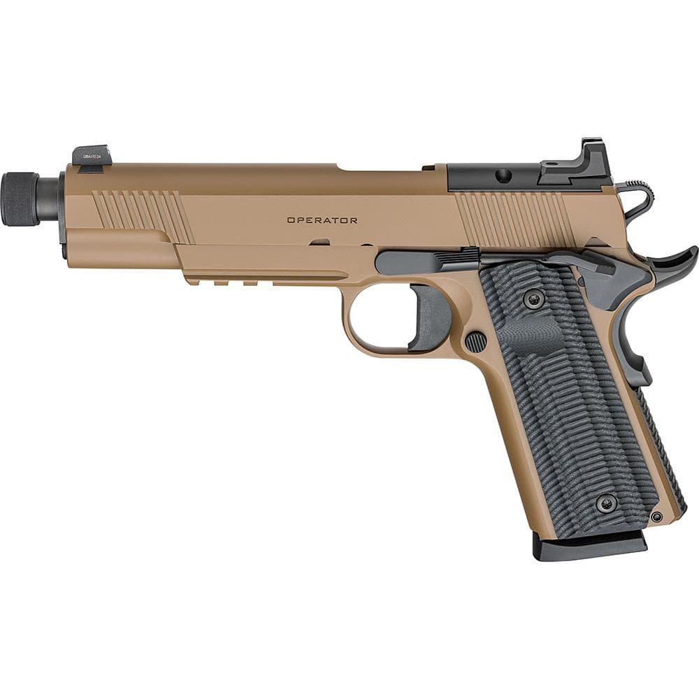 Springfield Armory 1911 Operator AOS Handgun .45 Auto 8rd Magazine(2) 5.75" Threaded Barrel Coyote Cerakote