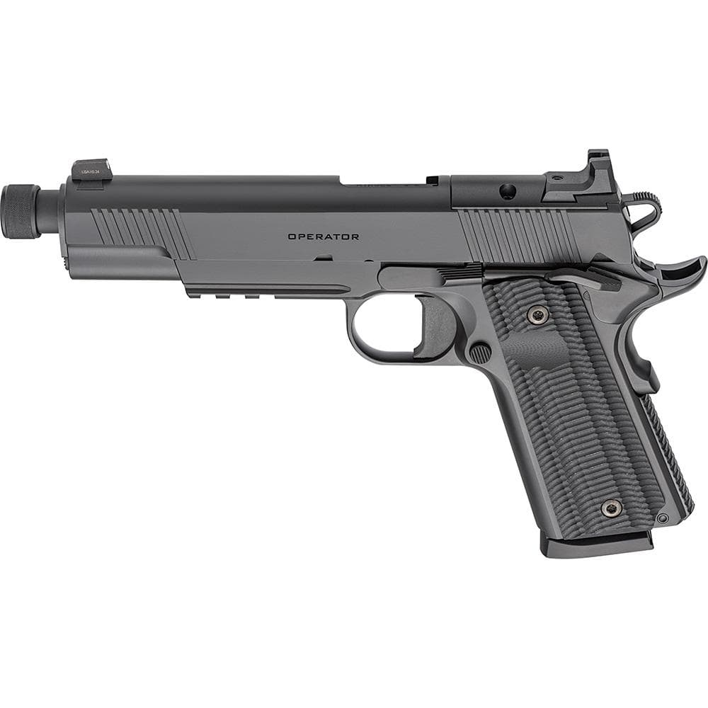 Springfield Armory 1911 Operator AOS Handgun .45 Auto 8rd Magazine(2) 5.75" Threaded Barrel Black Cerakote
