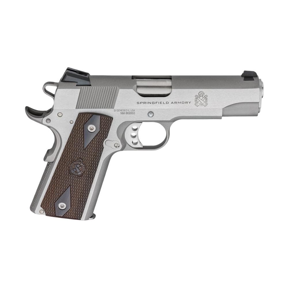 Springfield 1911 Garrison Handgun 9mm Luger 9rd Magazine(1) 4.25" Barrel Wood Grips Stainless