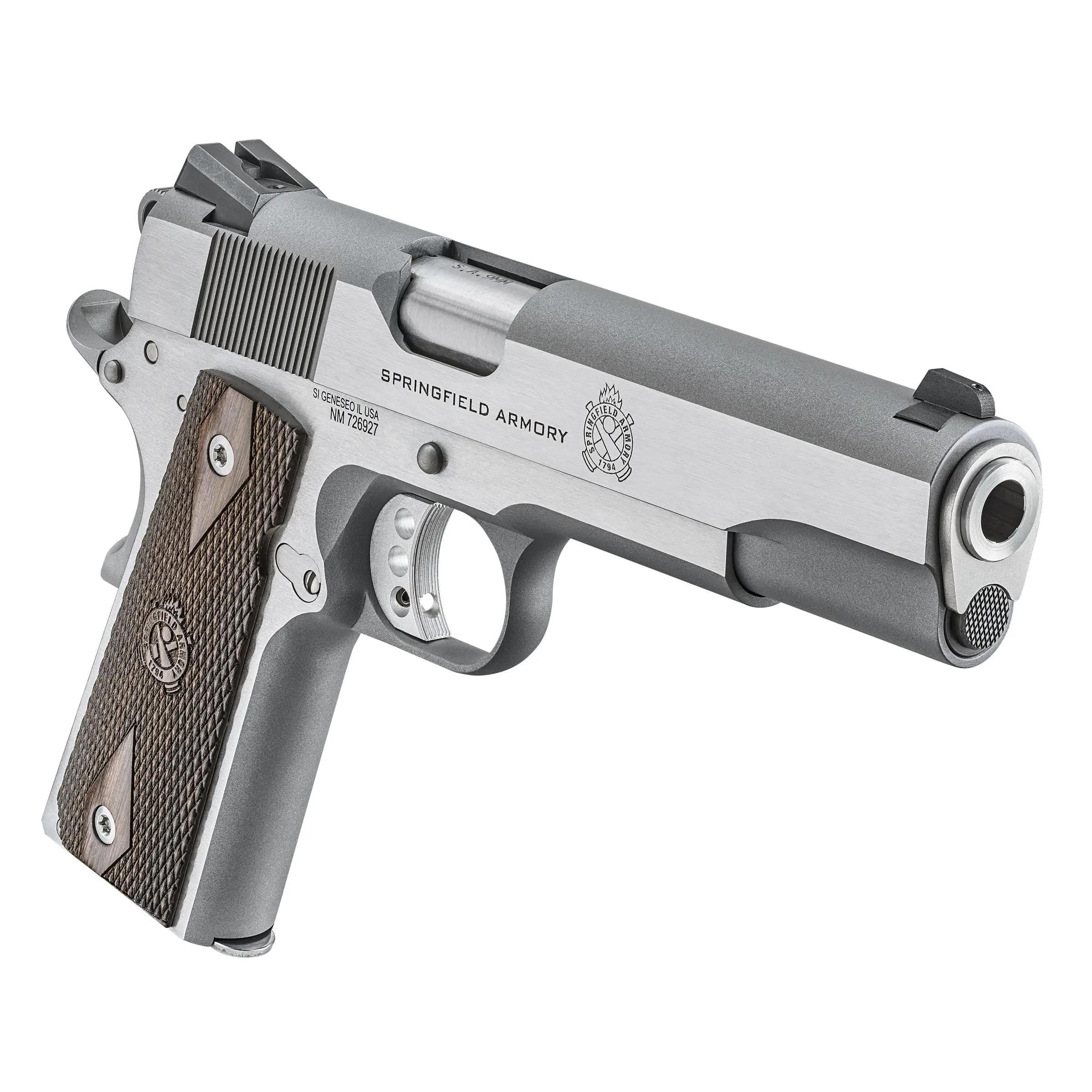 Springfield 1911 Garrison Handgun 9mm Luger 9rd Magazine 5" Barrel Stainless