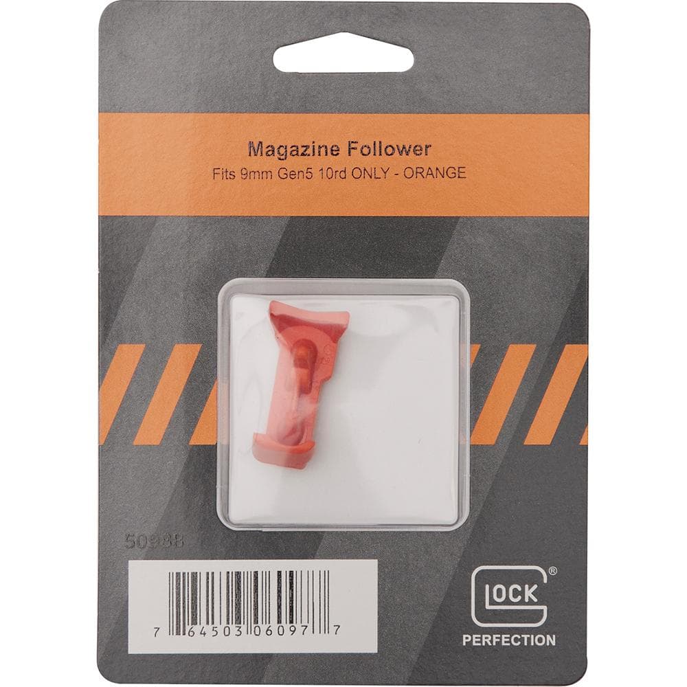 Glock Factory Magazine Follower 9mm Luger Follower Orange Pkg