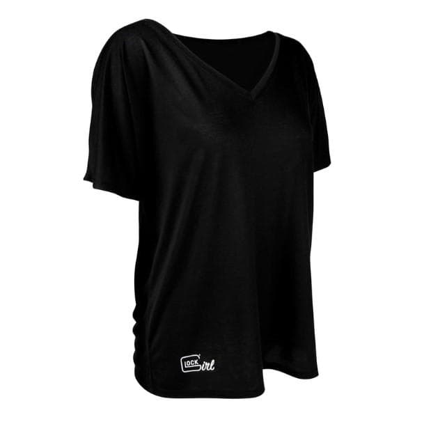 Glock Girl V-Neck Short Sleeve Shirt Black L