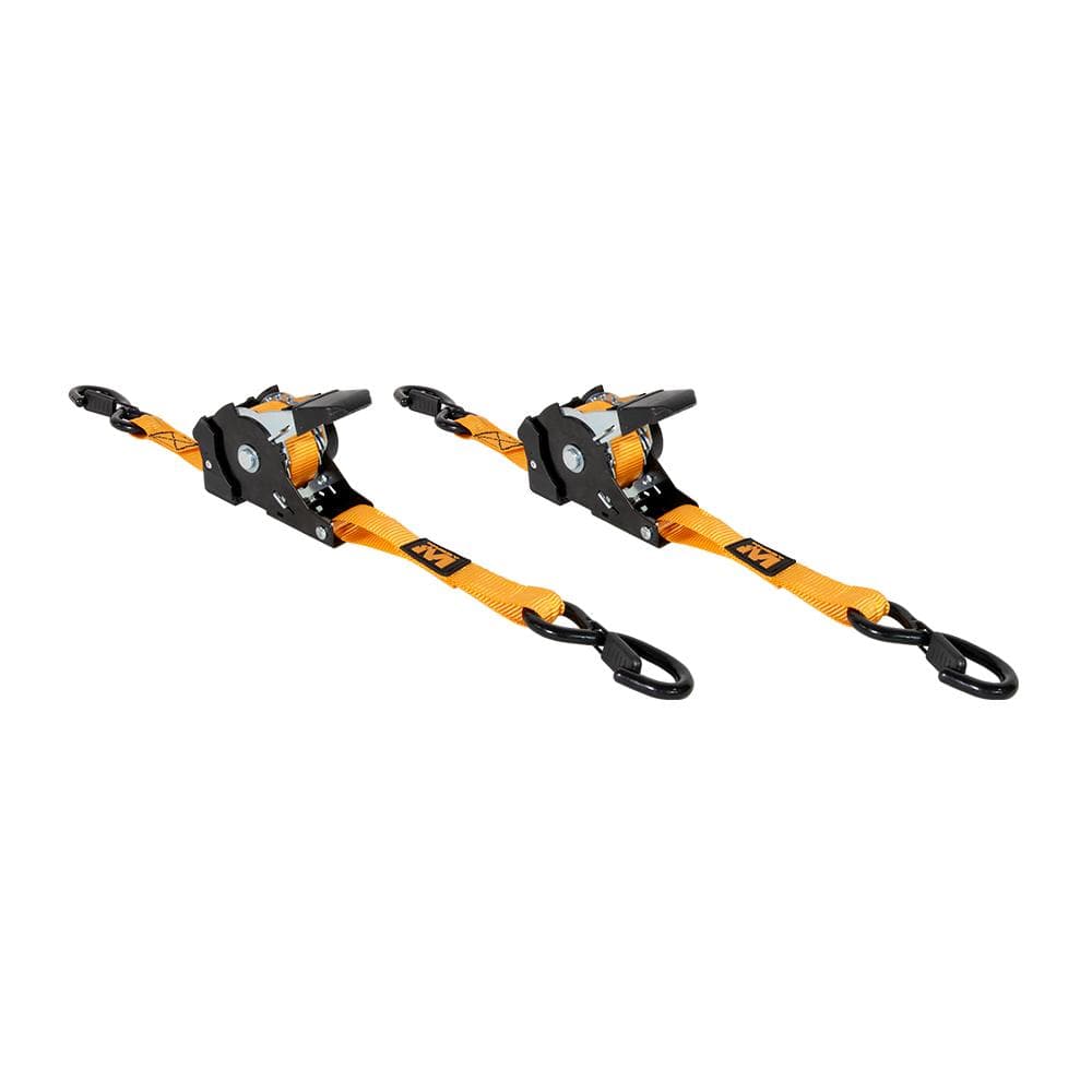 Muddy Retractable Ratchet Straps 1"x10 ft Orange 2/ct