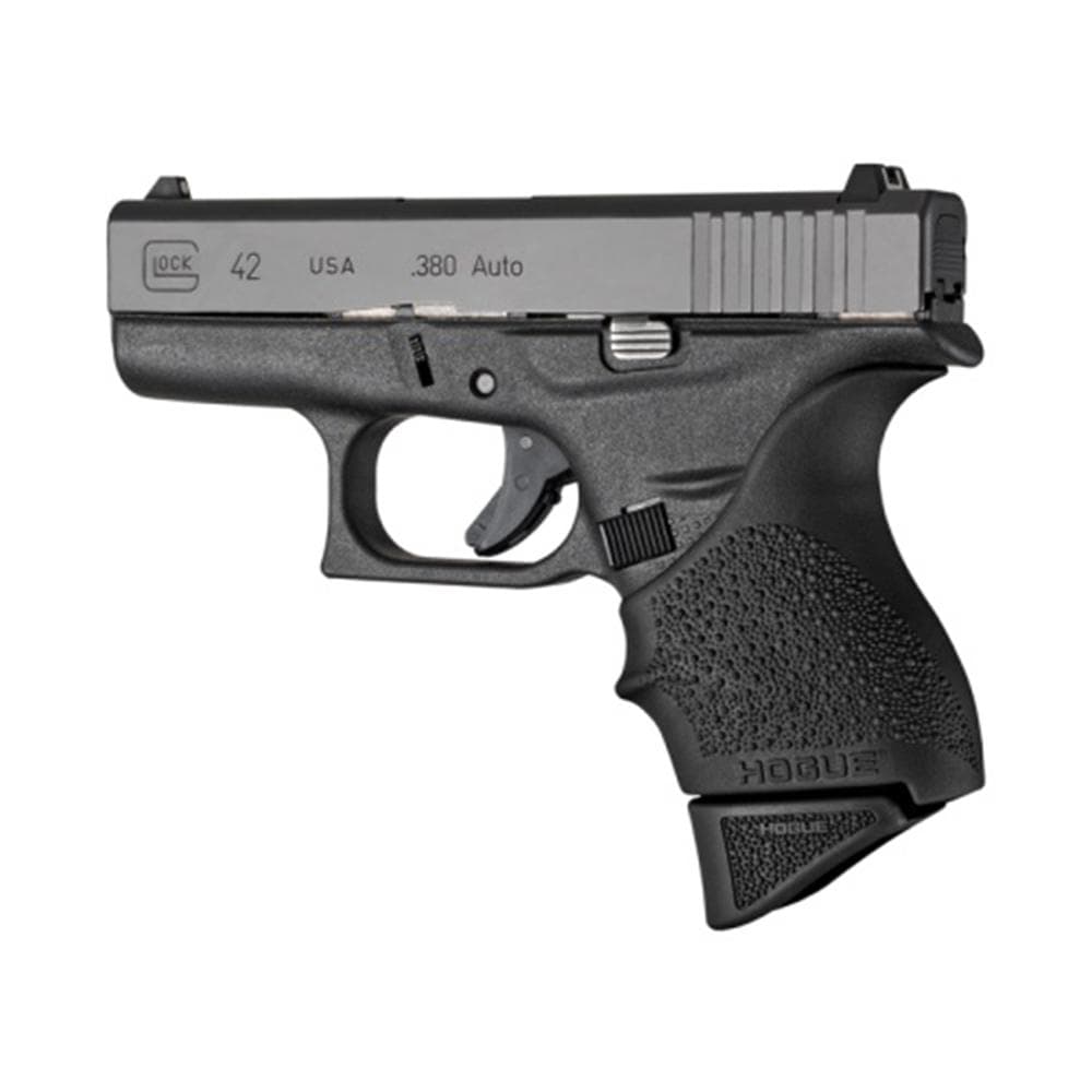 Hogue Overmolded Rubber Grip Extension Base Pad for Glock 42 6/rd Magazines Black