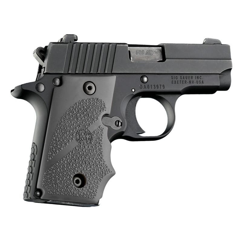 Hogue Overmolded Rubber Grip Handgun Grips for Sig Sauer P238 Slate Grey with Finger Grooves