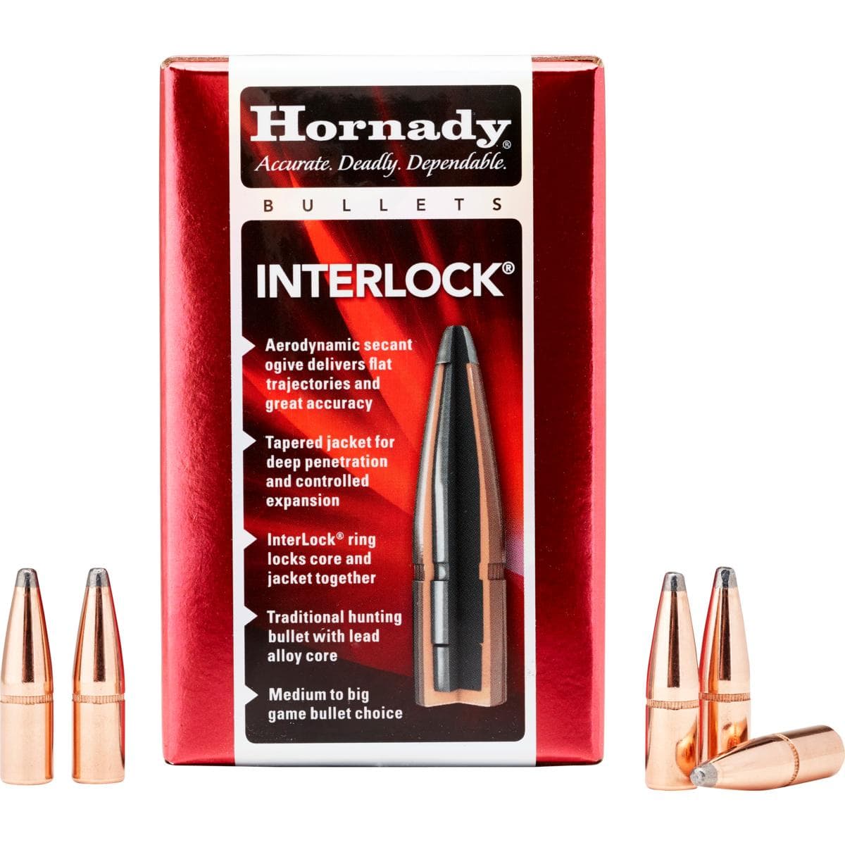 Hornady Interlock Rifle Bullets .35 cal .355" 170 gr SP Interlock (.350 Legend) 100/ct