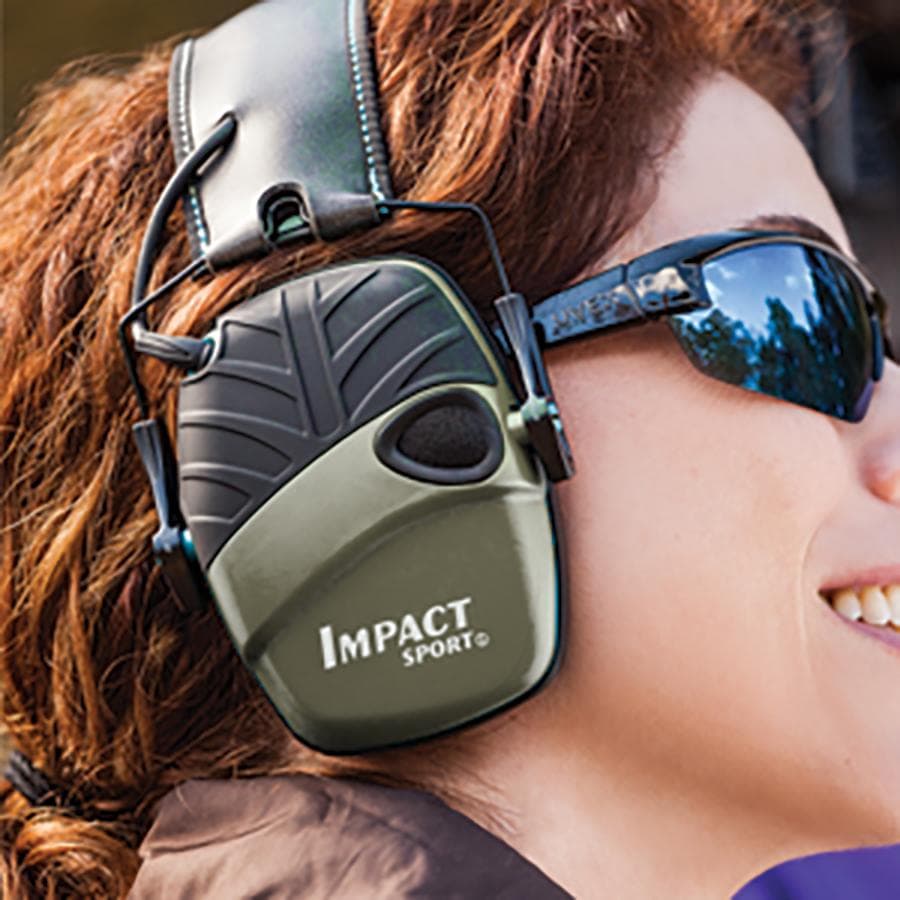 Howard Leight Impact Sport Electronic Earmuff 22dB Olive Green