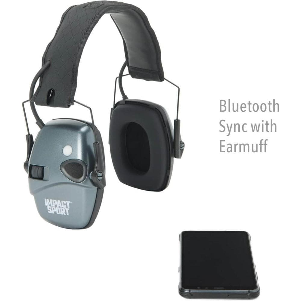 Howard Leight Impact Sport Shooting Electronic Ear Muffs with Bluetooth 21dB Charcoal Grey