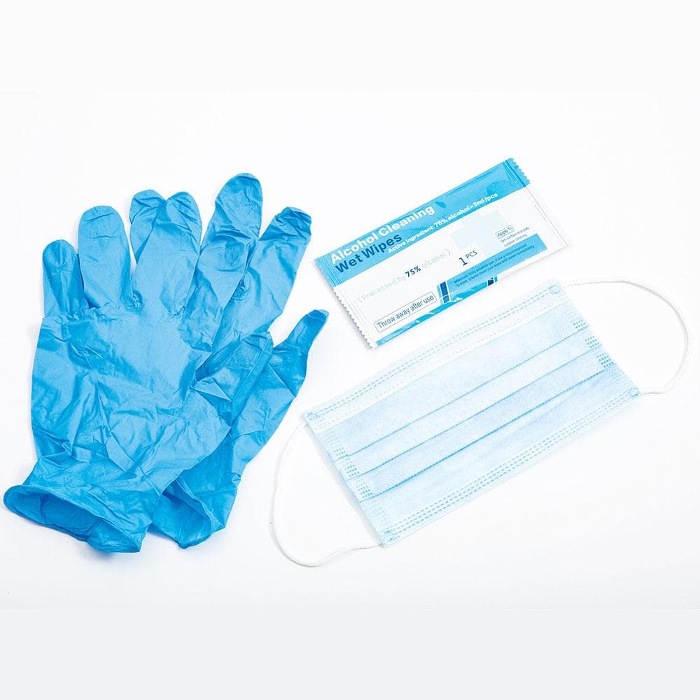 Howard Leight Safety Single Pack PPE Kit Face Mask Gloves & Cleansing Wipes