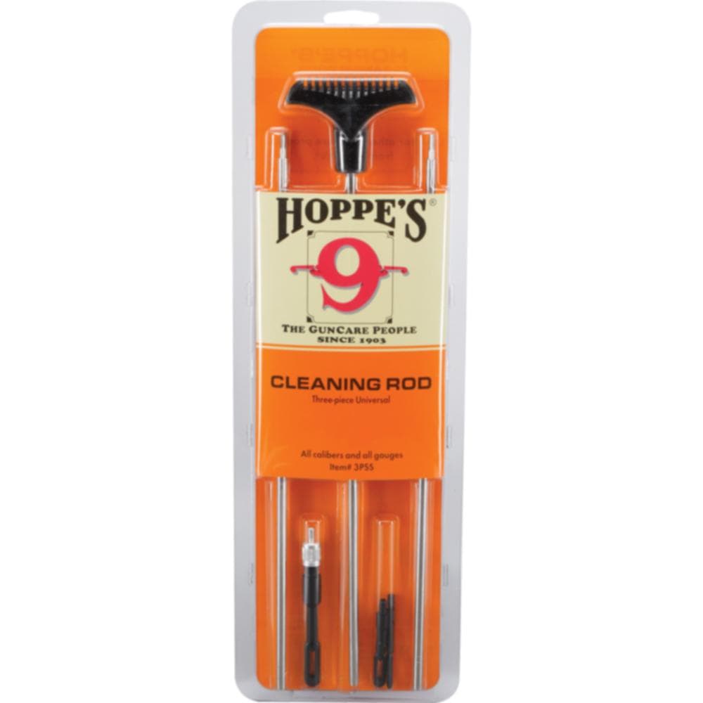 Hoppe's 3 Piece Benchrest Stainless Steel Cleaning Rod - Rifle/ Shotgun