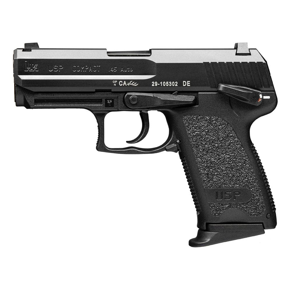 H&K USP45 Compact .45 Auto 8rd Magazines(2) 3.58" Barrel V1 DA/SA Decocking Lever