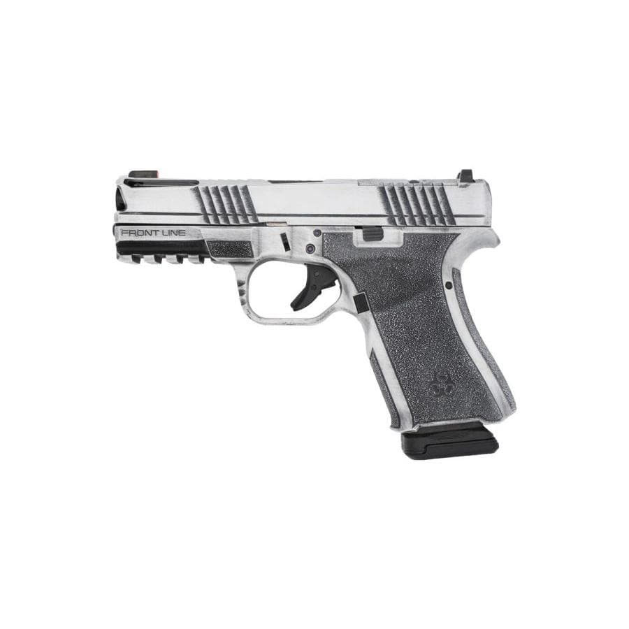 Black Rain Frontline+ Handgun 9mm Luger 15rd Magazine 3.75" Barrel Bright White Battleworn Finish Optic Ready