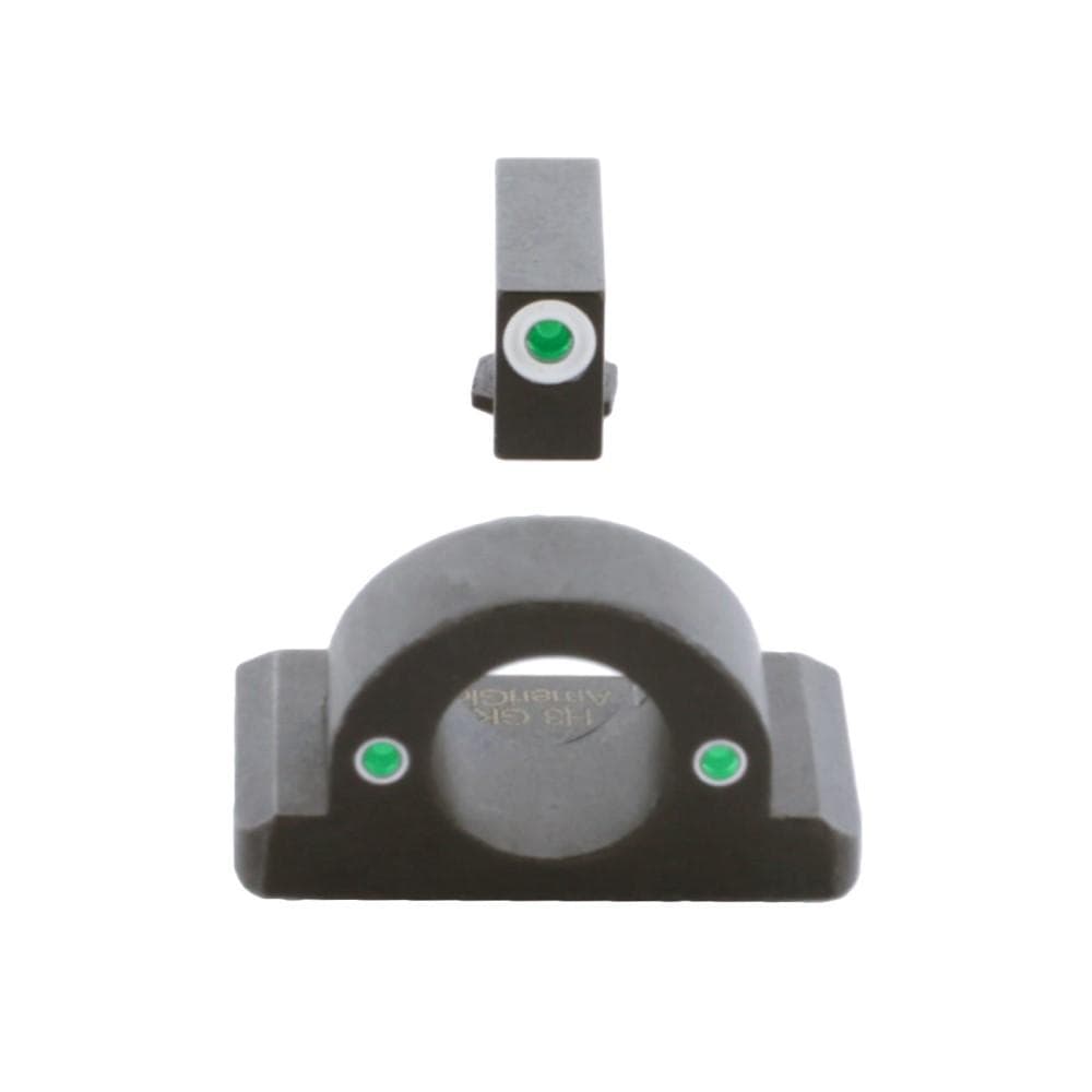 Ameriglo Tritium Ghost Ring Handgun Sight for Glock 42/43/43x/48 Green Rear Green with White Front