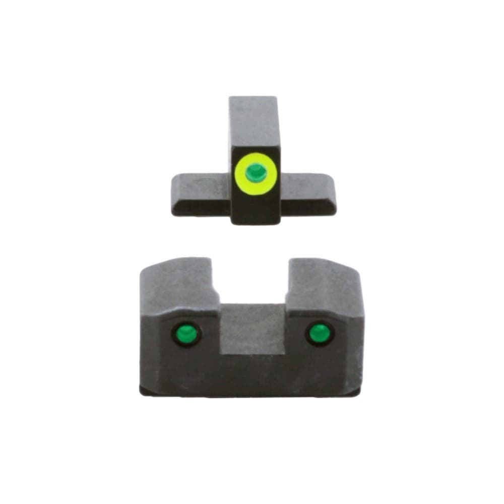 Ameriglo Trooper Tritium Handgun Sight Set for Sig with #6 Front and #8 Rear Green Rear Green with LumiGreen Front