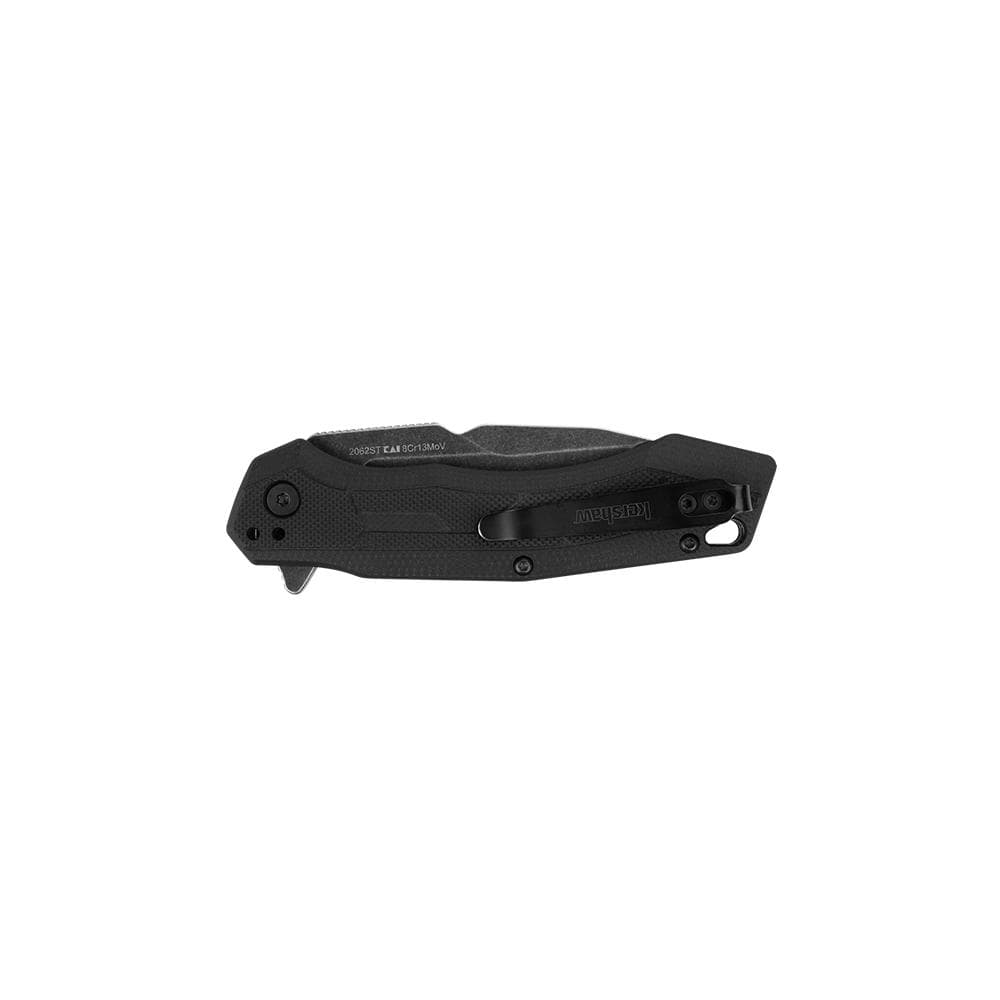 Kershaw Analyst Folding Knife 3-1/4" Partially Serrated Tanto Blade Black