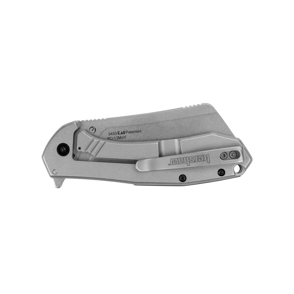 Kershaw Bracket Folding Knife 3-2/5" Cleaver Blade Black