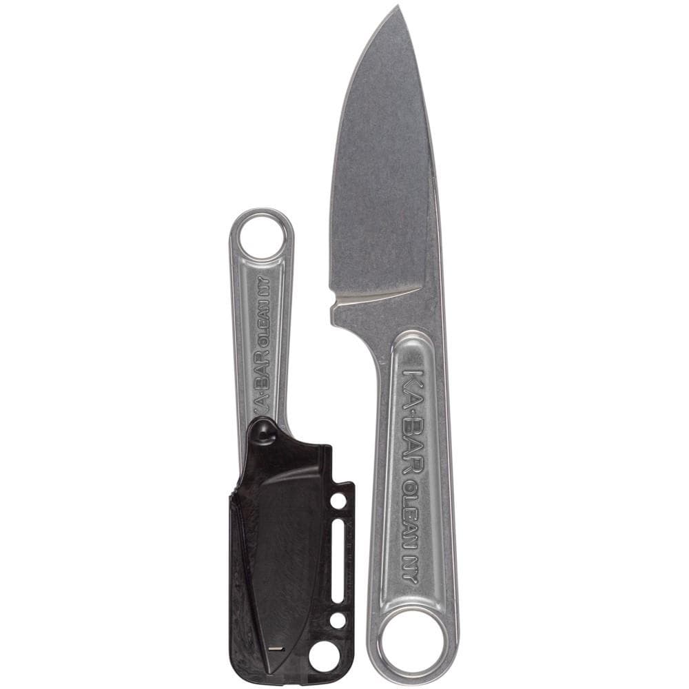 Ka-Bar Forged Wrench Fixed Knife 3" Drop Point Blade Silver