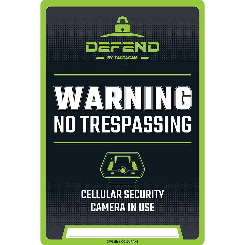 Tactacam Defend No Tresspassing Sign 3/ct