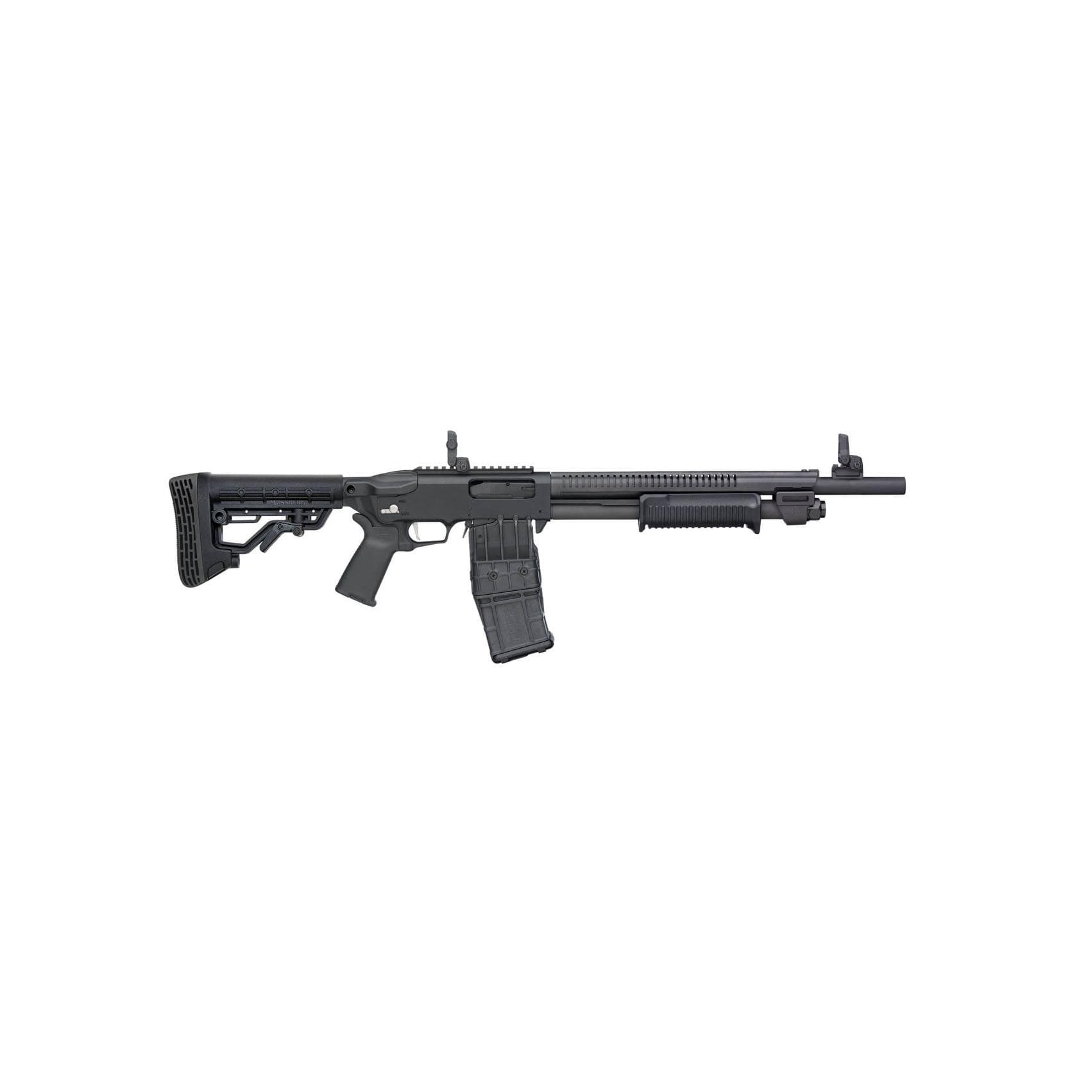 Mossberg 590M Shotgun 12ga 2-3/4" Chamber 10rd Magazine(1) 18.5'' Barrel Adjustable Stock Magpul MBUS Sights