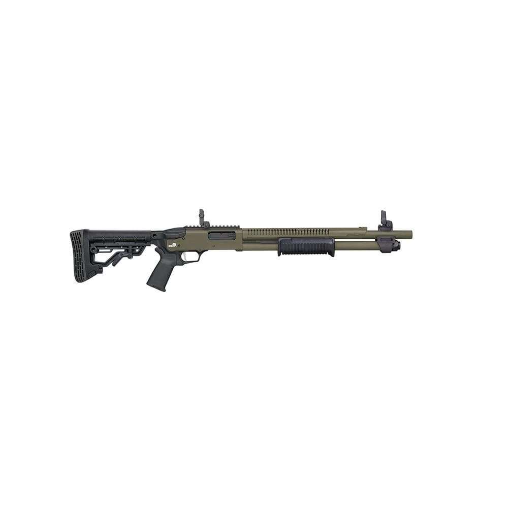 Mossberg 590R ODG Cerakote Shotgun 12ga 3" Chamber 6rd Capacity 18.5" Barrel MBUS 3 Sights