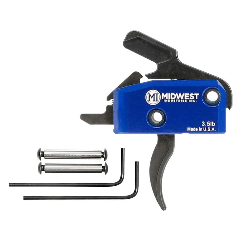 Midwest Industries Drop In Trigger for AR-15 Curved 3.5lb with Anti Walk Pins Black