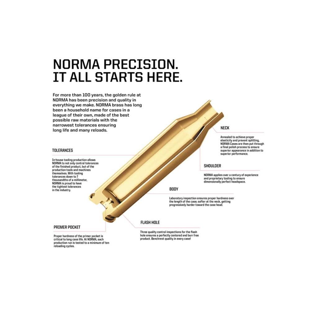 Norma Premium Reloading Brass .264 Win Mag 50/rd
