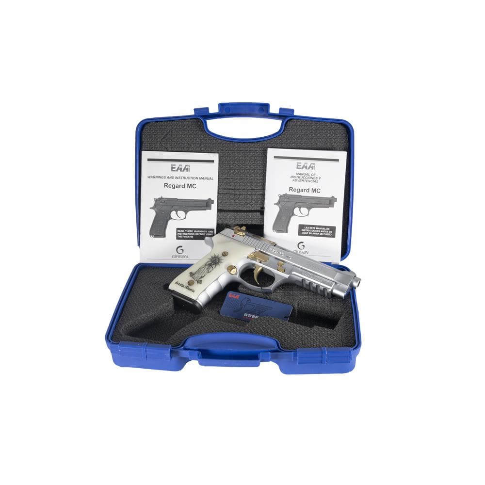 Girsan Regard MC Liberador Handgun 9mm Luger 18rd Magazine 4.9" Barrel Stainless with Santa Muerte Grips