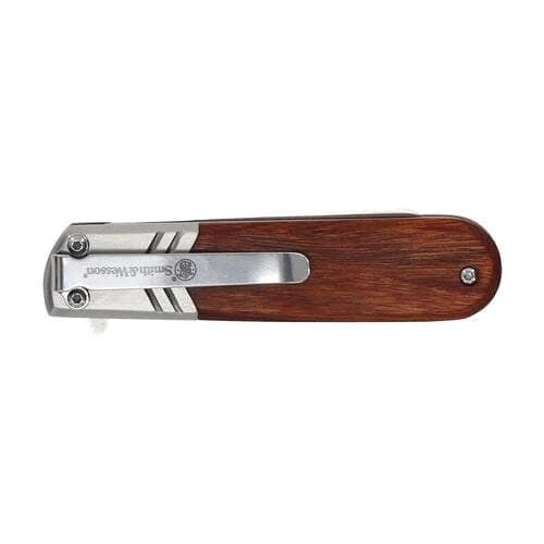 Smith & Wesson Executive Spring Assist Barlow Knife 2 3/4" Blade Wood Handle